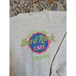 Vintage 90s Hard Rock Cafe Save The Planet Orlando Florida Sweatshirt DISTRESSED